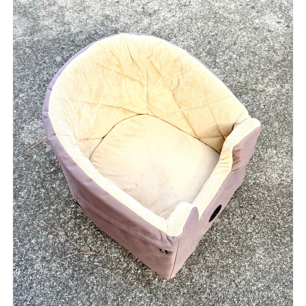 K&H Pet Products Cozy Dog / Cat Booster Car Seat 
– Neutral Tan & Beige